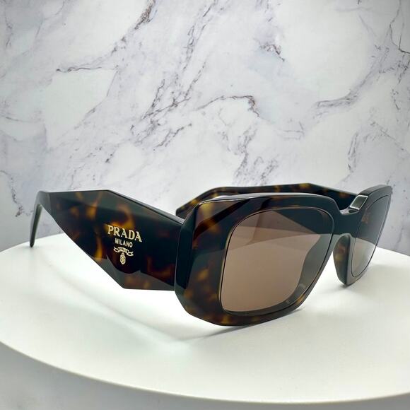 PRADA Sunglasses New Brown Tortoise Acetate PR 17WS Symbole Logo Italy Authentic - Picture 14 of 16